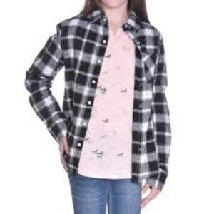 Tractor Girls' Button Down Flannel Shirt New With Tags Size Medium 10/12